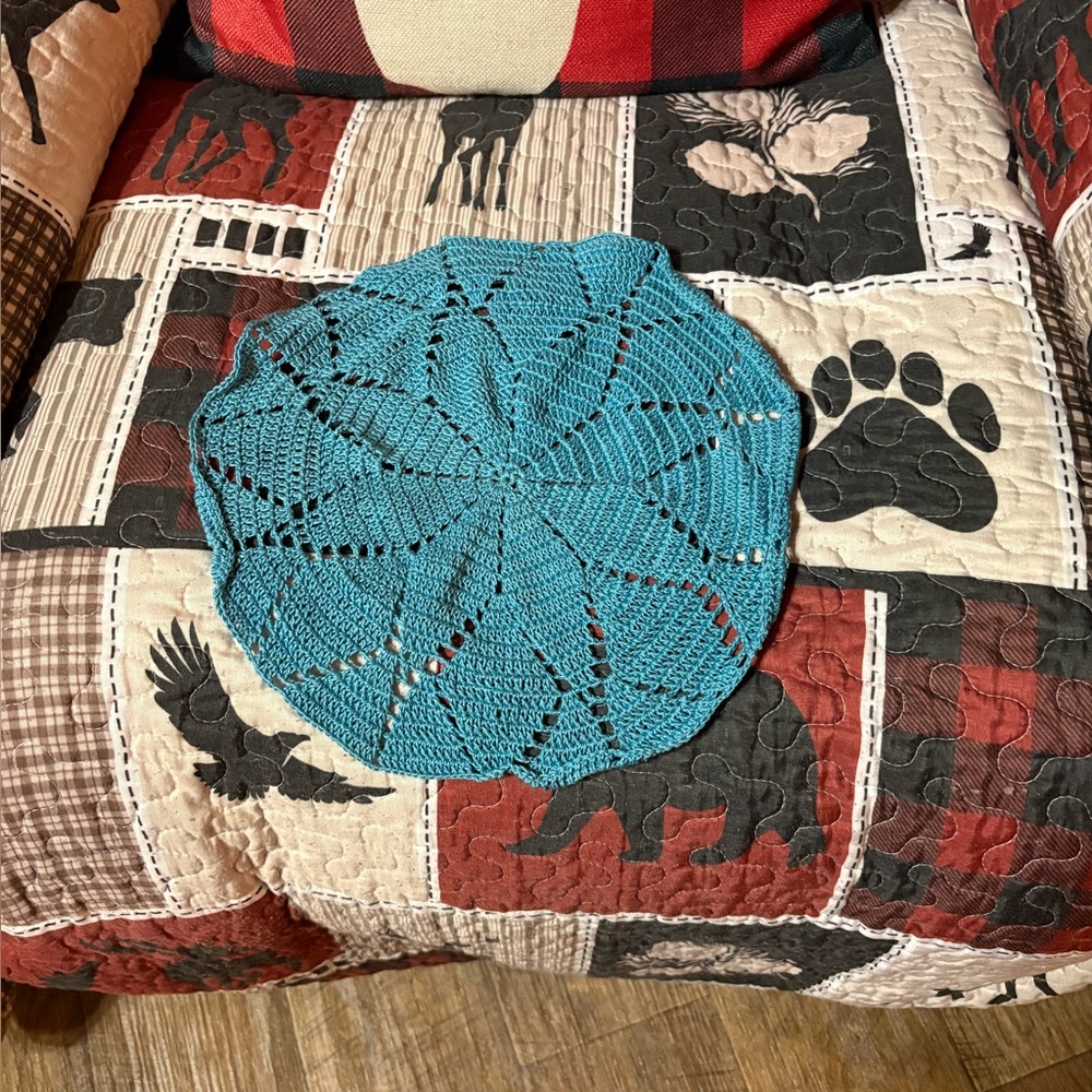 Handcrafted Teal Doily